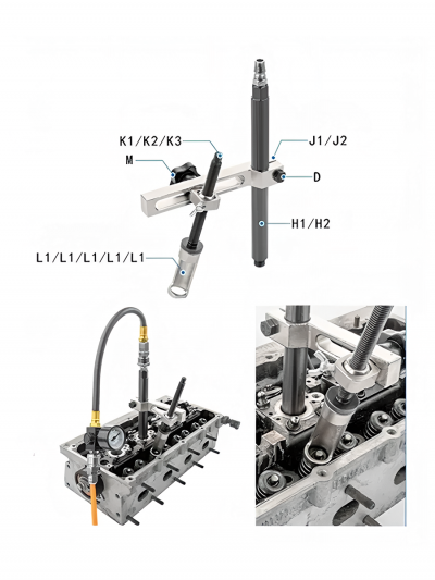 Набор для рассухаривания клапанов без снятия ГБЦ IronFix VC-33, 33 инструмента-3